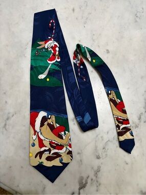 Warner Bros. Navy Blue Christmas Looney Tunes Tie